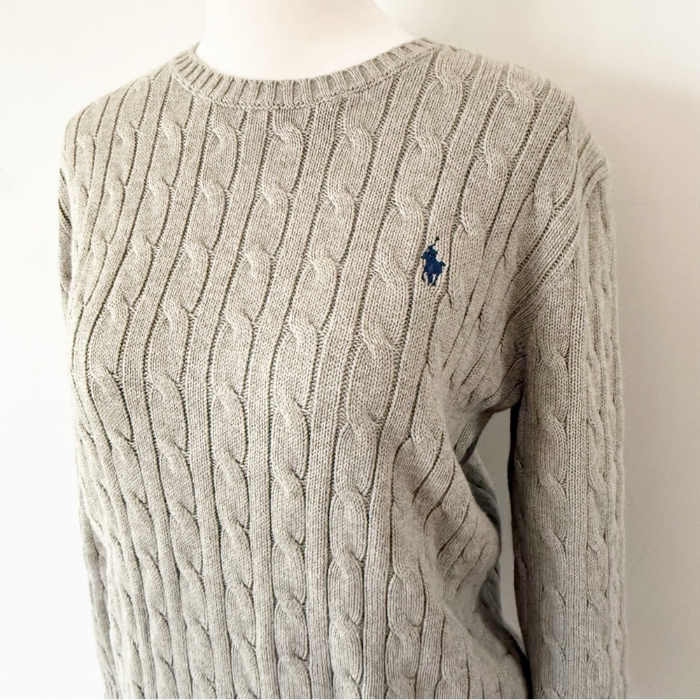 Polo Ralph Lauren Women Cable Knit Sweater Large Classic Preppy Old Money Basic - Picture 2 of 7